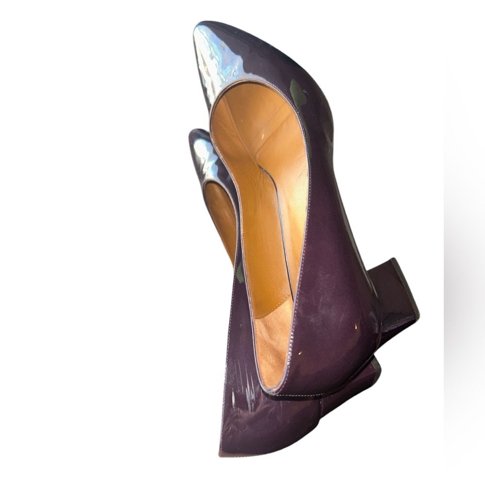 AQUATALIA Phoebe Waterproof Leather Block Heel Pumps BURGUNDY 10 made in Italy🇮🇹